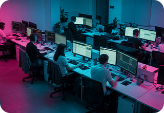 B2B-3 people working on system