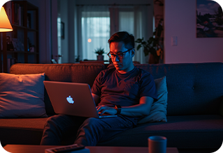 B2C-2 Guy working on laptop