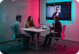 CRE-1 people in discussion room