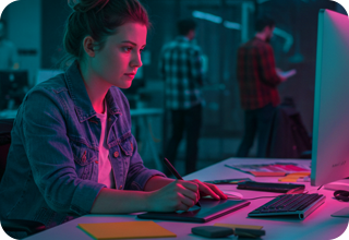 CRE-2 Girl working on system