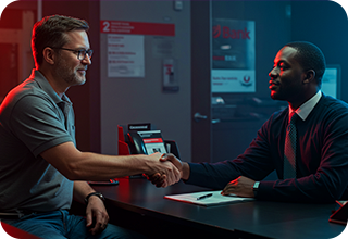 F-2 Two men shaking hands