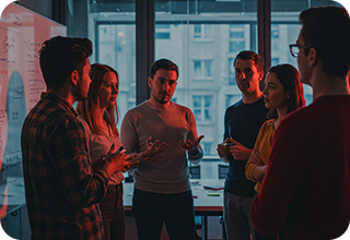 F-3 People in discussion room