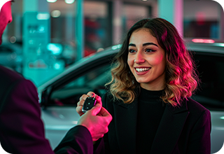 F-4 Girl taking car keys
