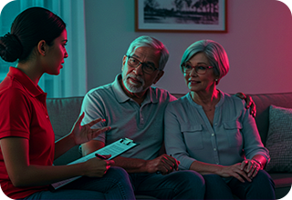 HS-3 Girl explaining to old couple