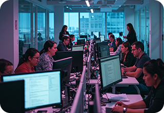 HS-4 Team working on system