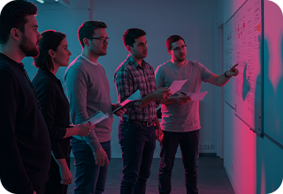 MA-3 Team checking out map on screen