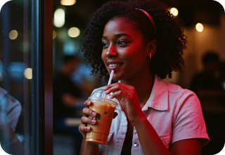 RES-4 Gurl drinking juice