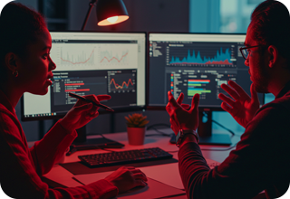 SHC-4 People discussing things on computer