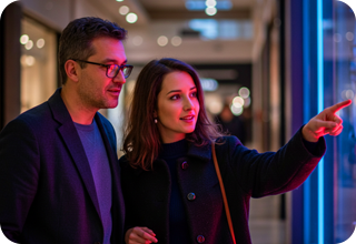 SHC-5 Couple watching things on screen